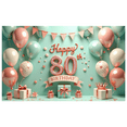 thumbnail image 1 of Decorative Design Happy Birthday Banner Golden Theme 80th Birthday Party Decoration for Birthday Party Event Celebration Milestone Celebration Indoor Decoration, 1 of 8