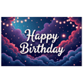 thumbnail image 1 of Decorative Design Happy Birthday Banner Night Sky Theme Pattern Birthday Celebration for Kids Party Indoor Decoration, 1 of 8