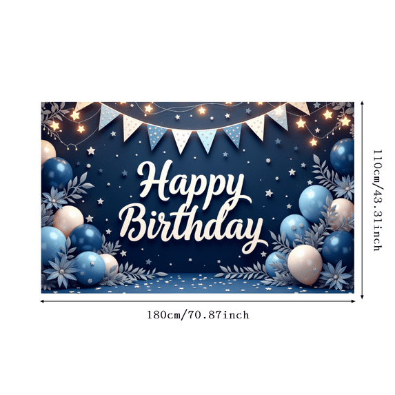Decorative Design Happy Birthday Banner Polyester Material Celebration Banner for Birthday Party Indoor Decoration Photo Shoot