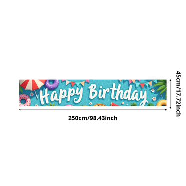 Decorative Design Happy Birthday Banner Summer Theme Pool Party Balloon Decoration for Birthday Party Outdoor Party Event Decoration