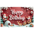 thumbnail image 1 of Decorative Design Happy Birthday Party Holiday Celebration Banner for Christmas Party Kids Event Festive Decoration, 1 of 8