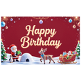 thumbnail image 1 of Decorative Design Happy Birthday Party Holiday Celebration Banner for Christmas Party Kids Event Festive Decoration, 1 of 6