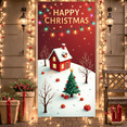 thumbnail image 1 of Decorative Design Happy Christmas Banner Holiday Lights Festive Elements Winter Wonderland Polyester Material for Holiday Celebration Indoor Decoration Party Background, 1 of 9