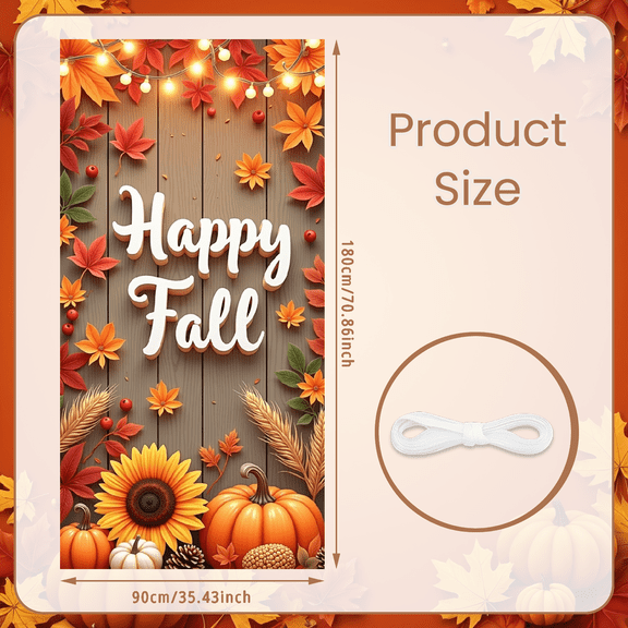 Decorative Design Happy Fall Pumpkin Theme Autumn Decor Sunflower Design Thanksgiving for Fall Decoration Seasonal Party Indoor
