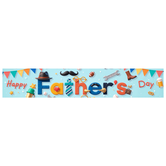 Decorative Design Happy Father's Day Banner Accessories Celebration Holiday Backdrop for Father's Day Party Indoor Festive Event