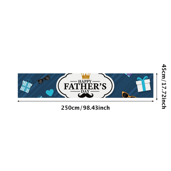 Decorative Design Happy Father's Day Banner Colorful Theme Polyester Material Gift for Family Celebration Indoor Decoration Party Background