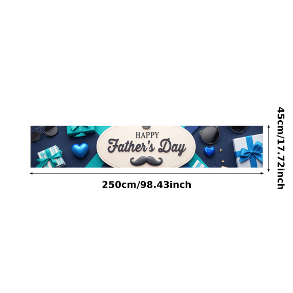 Decorative Design Happy Father's Day Banner Colorful Theme Polyester Material Gift for Family Celebration Indoor Decoration Party Background
