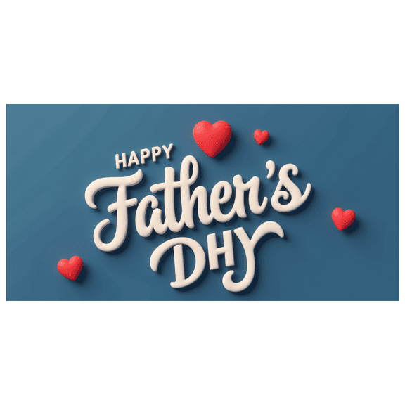 Decorative Design Happy Father's Day Banner Heart Accents Celebration Decoration for Father's Day Party Event Decoration Home