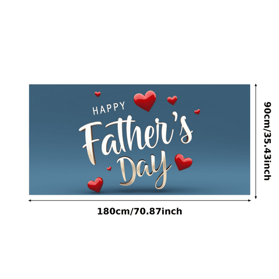 Decorative Design Happy Father's Day Banner Heart Accents Celebration Decoration for Father's Day Party Event Decoration Home