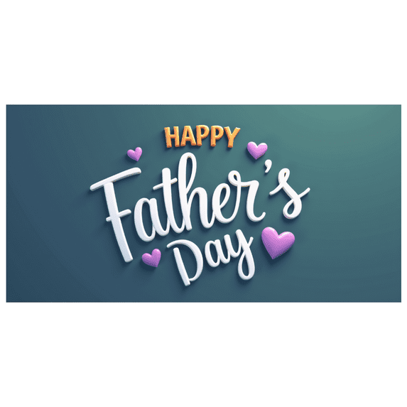 Decorative Design Happy Father's Day Banner Heart Accents Celebration Decoration for Father's Day Party Event Decoration Home