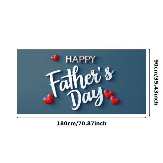 Decorative Design Happy Father's Day Banner Heart Accents Celebration Decoration for Father's Day Party Event Decoration Home