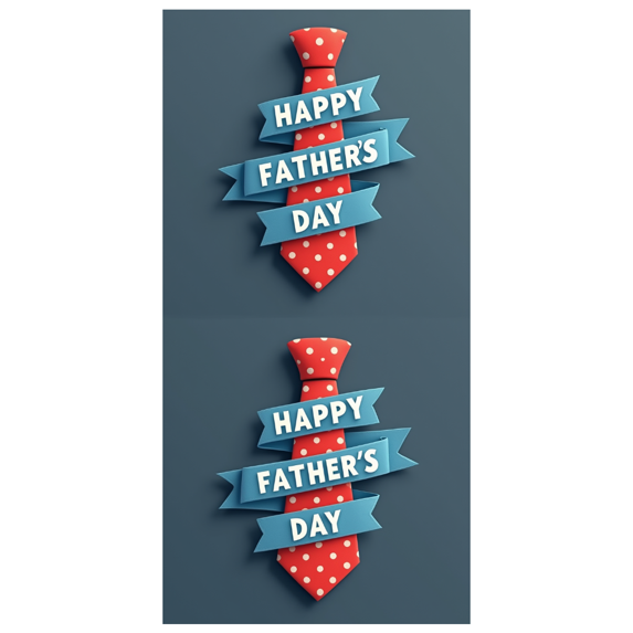 Decorative Design Happy Father's Day Banner Polyester Material Tie Decoration Blue Ribbon for Family Celebration Indoor Decoration Event Decoration