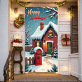 thumbnail image 1 of Decorative Design Happy Holidays Snowfall Santa Postbox Christmas House for Winter Decoration Outdoor Party Home Decoration, 1 of 9