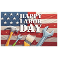 thumbnail image 1 of Decorative Design Happy Labor Day Banner American Flag Elements Patriotic Celebration Polyester Material Hammer Wrench for Labor Day Party Outdoor Event Indoor Decoration, 1 of 7