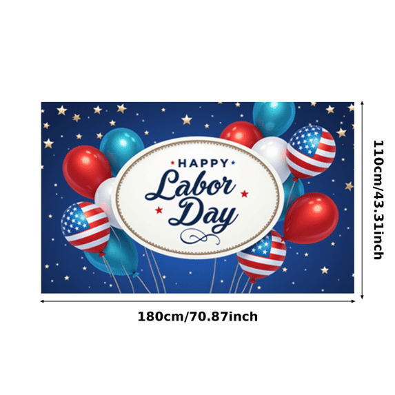 Decorative Design Happy Labor Day Banner Colorful Balloons Patriotic Theme for Outdoor Party Indoor Decoration Holiday Celebration