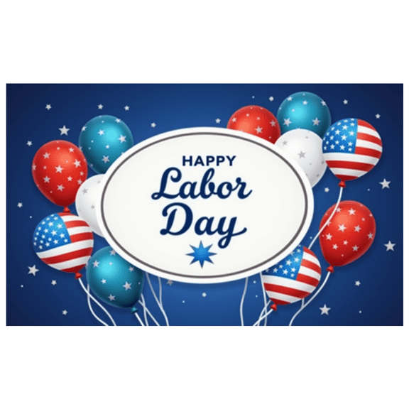 Decorative Design Happy Labor Day Banner Colorful Balloons Patriotic Theme for Outdoor Party Indoor Decoration Holiday Celebration