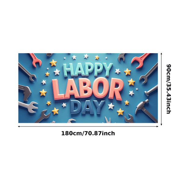 Decorative Design Happy Labor Day Banner Colorful Theme Celebration Banner for Holiday Event Workers Day Party