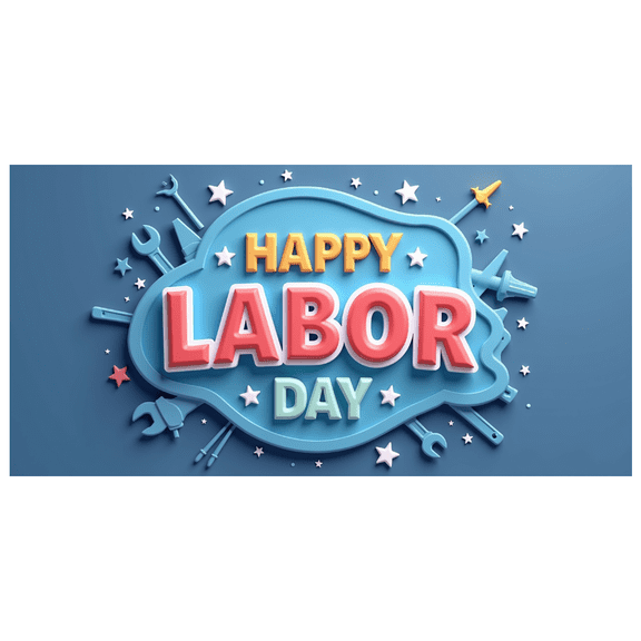 Decorative Design Happy Labor Day Banner Colorful Theme Celebration Banner for Holiday Event Workers Day Party
