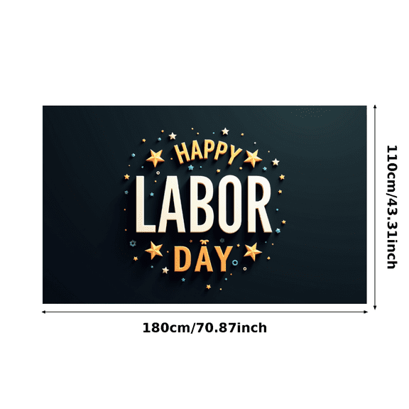 Decorative Design Happy Labor Day Banner Festive Theme Celebration Banner for Holiday Event Indoor Outdoor Parade