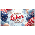 thumbnail image 1 of Decorative Design Happy Labor Day Banner Festive Theme Colorful Display Patriotic Elements for Holiday Celebration Indoor Outdoor Display, 1 of 7