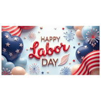 Decorative Design Happy Labor Day Banner Festive Theme Colorful Display Patriotic Elements for Holiday Celebration Indoor Outdoor Display