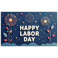 thumbnail image 1 of Decorative Design Happy Labor Day Banner Festive Theme Colorful Fireworks Stars for Holiday Celebration Indoor Events Party Decor, 1 of 7