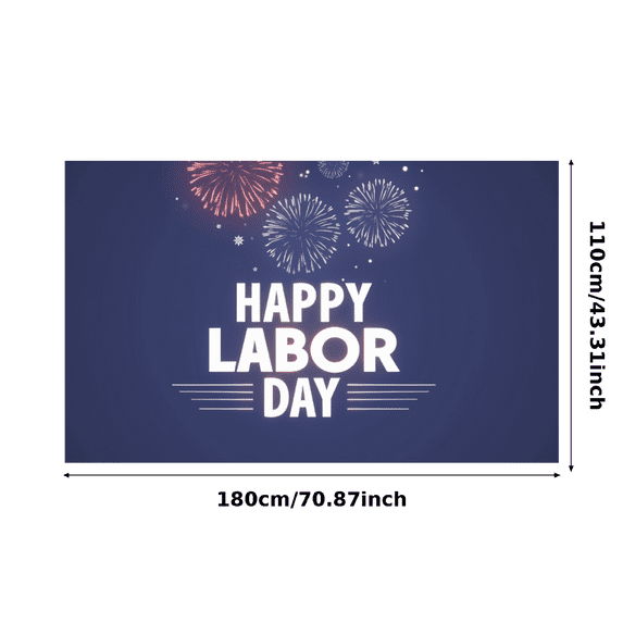 Decorative Design Happy Labor Day Banner Festive Theme Colorful Fireworks Stars for Holiday Celebration Indoor Events Party Decor