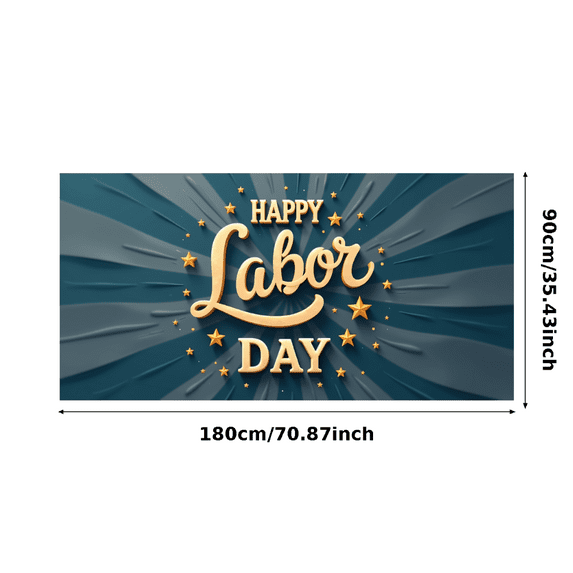Decorative Design Happy Labor Day Banner for Holiday Celebration Indoor Decoration Party Event