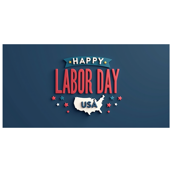 Decorative Design Happy Labor Day Party Banner USA Map Star Elements for Patriotic Celebration Indoor Event Outdoor Decoration