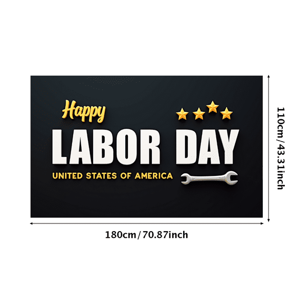 Decorative Design Happy Labor Day Party Decoration Celebration Banner for Work Event American Patriotic Decoration