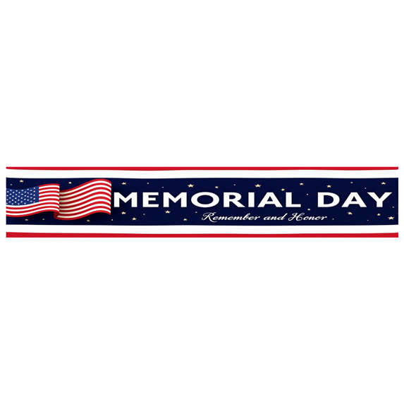 Decorative Design Happy Memorial Day Banner Polyester Material USA Flag for National Celebration Outdoor Event Indoor Decoration