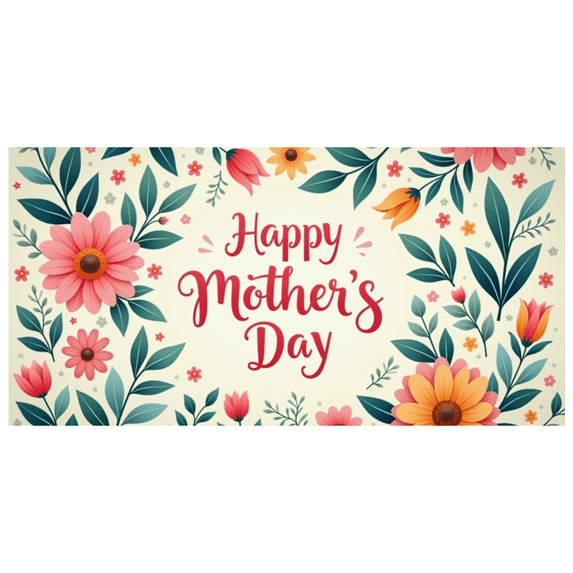 Decorative Design Happy Mother's Day Banner Floral Theme Holiday Background for Mother's Day Celebration Spring Decoration Party
