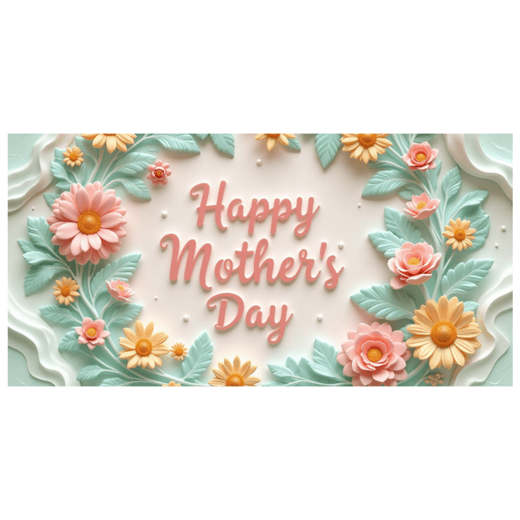 Decorative Design Happy Mother's Day Banner Floral Theme Holiday Background for Mother's Day Celebration Spring Decoration Party