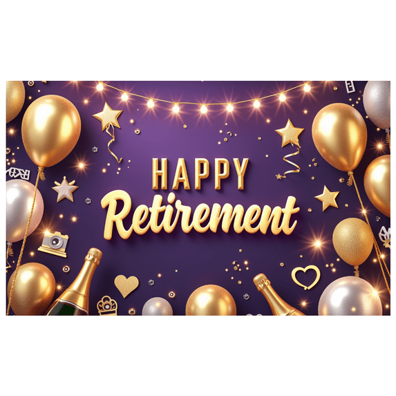 Decorative Design Happy Retirement Banner Balloon Decoration Party Backdrop for Retirement Celebration Indoor Party Event Decoration