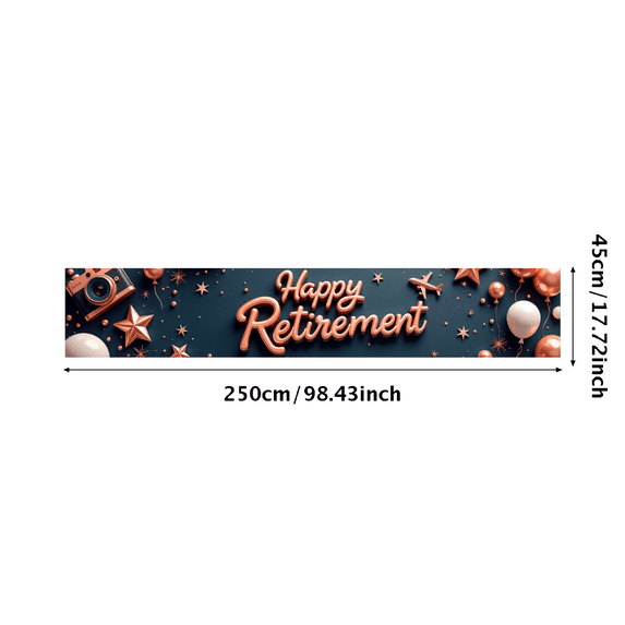 Decorative Design Happy Retirement Banner Balloon Decoration Party Backdrop for Retirement Party Indoor Celebration Event Decoration