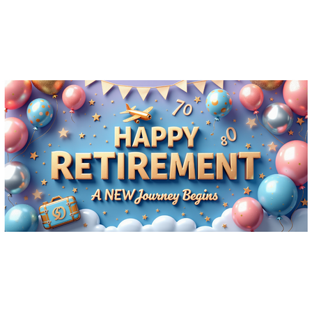 Decorative Design Happy Retirement Banner Colorful Balloons Celebration Backdrop for Retirement Party Indoor Decoration Event Celebration