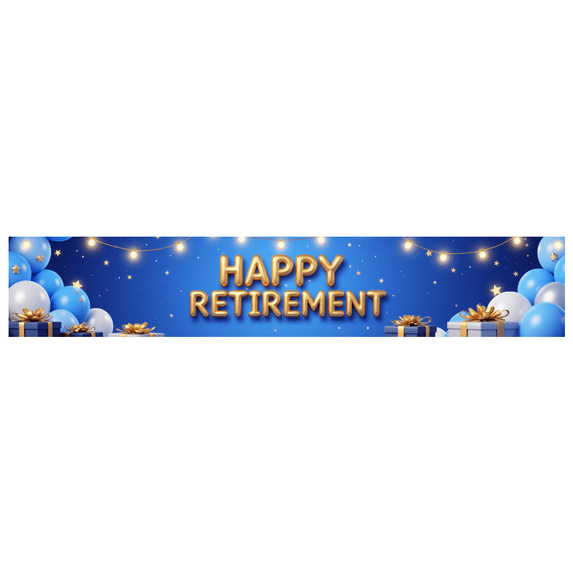 Decorative Design Happy Retirement Banner Gift Boxes Balloon Decoration Celebration Banner for Party Backdrop Photo Prop