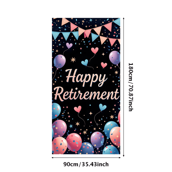 Decorative Design Happy Retirement Banner Glitter Balloons Star Elements for Retirement Celebration Party Decoration