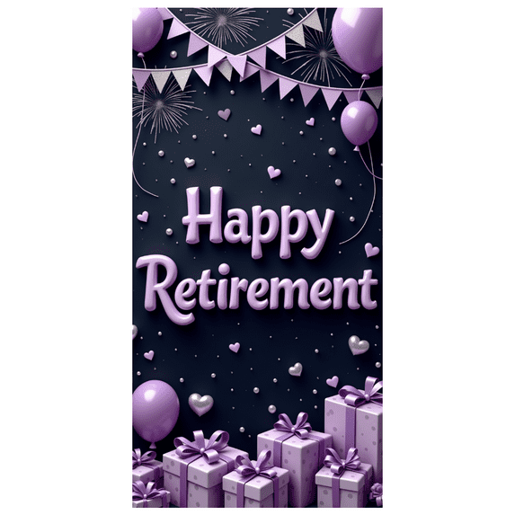 Decorative Design Happy Retirement Banner Star Decoration Balloon Design Gift Decoration Retirement Celebration for Celebration Event Indoor Party