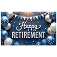 thumbnail image 1 of Decorative Design Happy Retirement Celebration Banner Colorful Balloons Star Decoration Gold Glitter Banner for Retirement Party Indoor Celebration Event, 1 of 7