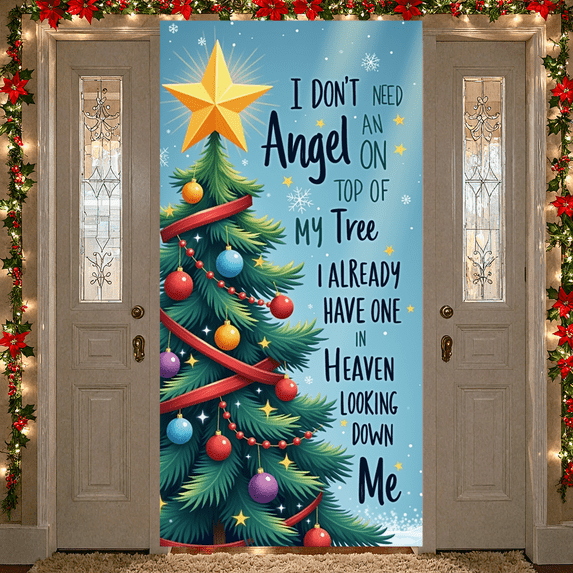 Decorative Design Holiday Banner Colorful Theme Christmas Tree Polyester Material for Holiday Celebration Indoor Decoration Festive Event