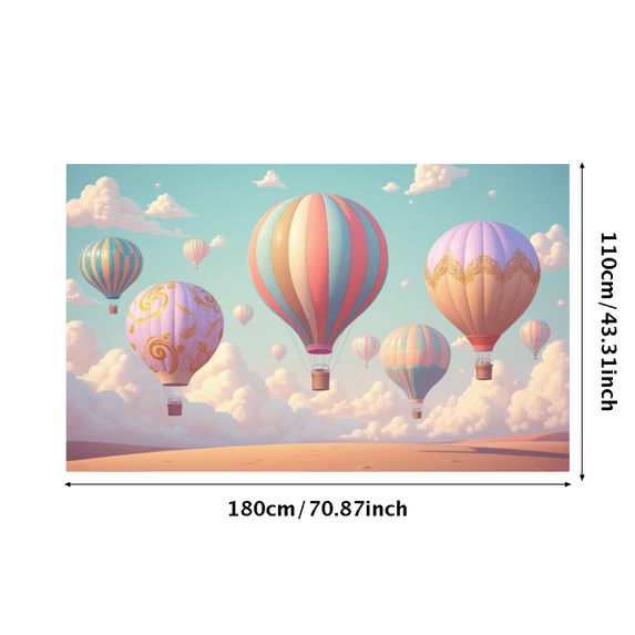 Decorative Design Hot Air Balloon Banner Colorful Theme Adventure Decoration for Indoor Decoration Travel Event Holiday Celebration