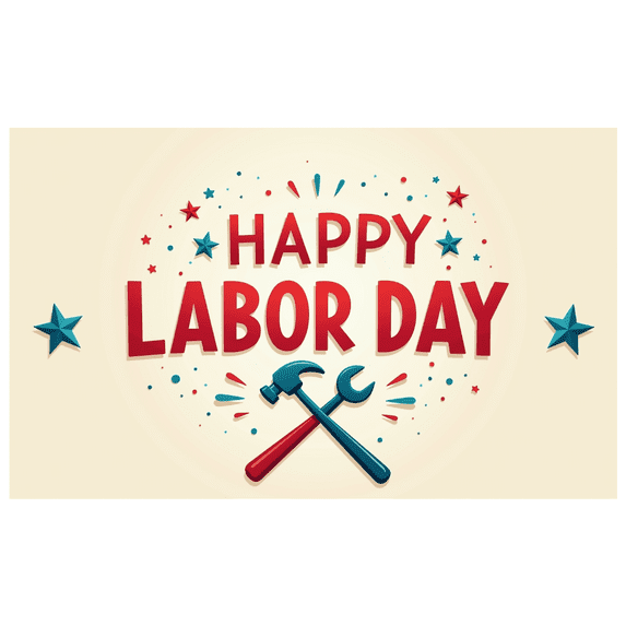 Decorative Design Labor Day Banner Festive Theme Happy Labor Holiday Display for Celebration Outdoor Event Indoor Party