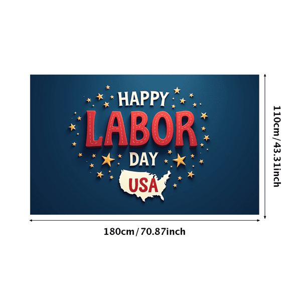 Decorative Design Labor Day Banner USA Celebration Stars Patriotic Theme for Holiday Party Indoor Decoration Event Display