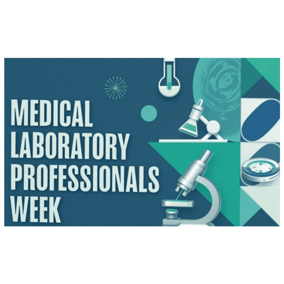Decorative Design Medical Professionals Celebration Banner Educational Material Microscopes and Flasks Laboratory Appreciation Week for Healthcare Workers Hospital Events Employee Recognition