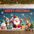 thumbnail image 1 of Decorative Design Merry Christmas Banner Colorful Ornaments Festive Decor Holiday Backdrop for Christmas Party Winter Celebration Home Decoration, 1 of 9