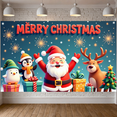 thumbnail image 1 of Decorative Design Merry Christmas Banner Colorful Ornaments Festive Decor Holiday Backdrop for Christmas Party Winter Celebration Home Decoration, 1 of 9