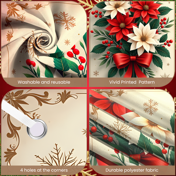 Decorative Design Merry Christmas Banner Festive Decoration Snowflake Pattern Christmas Ribbon for Holiday Celebration Winter Event Home Decoration