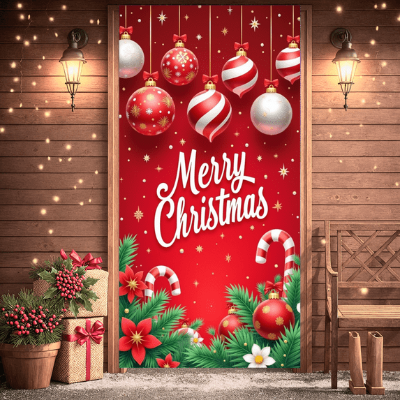 Decorative Design Merry Christmas Banner Festive Theme Hanging Ornaments Holiday Decoration for Indoor Celebration Party Event