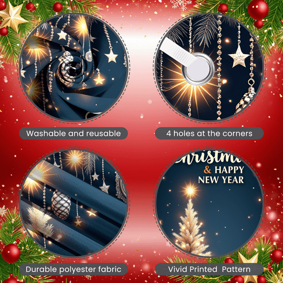 Decorative Design Merry Christmas Banner Glittering Elements Happy New Year Banner Festive Theme Winter Decoration for Holiday Celebration Seasonal Party Outdoor Decoration